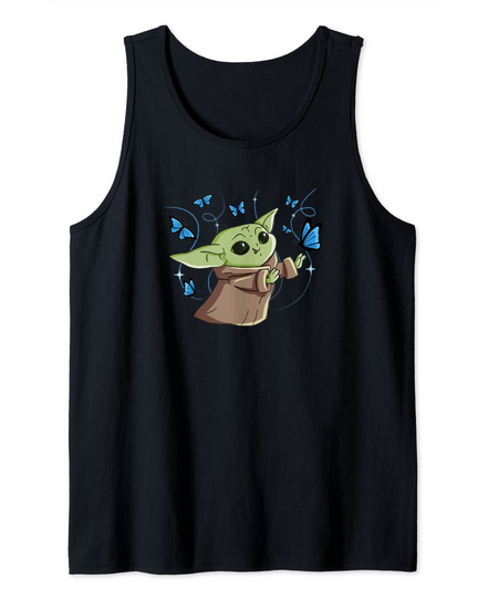 The Mandalorian The Child with Blue Butterflies Tank Top