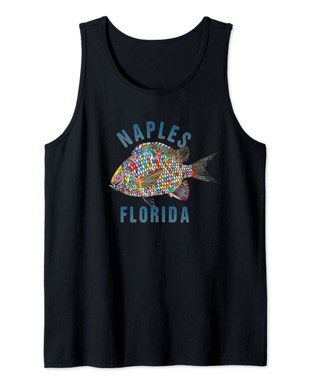 Naples, Florida Beach Design / Souvenir Illustration Tank Top