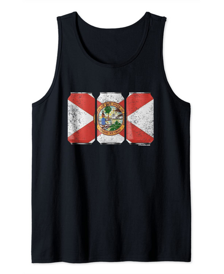 Cool Graphic USA Beer Cans Florida Flag Tank Top