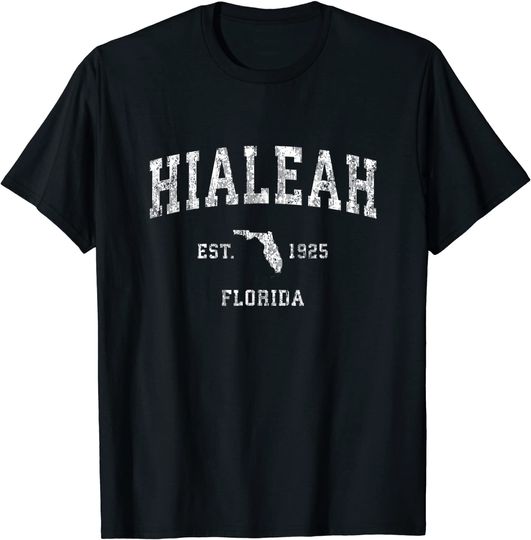 Hialeah Florida FL Vintage Athletic Sports Design T Shirt