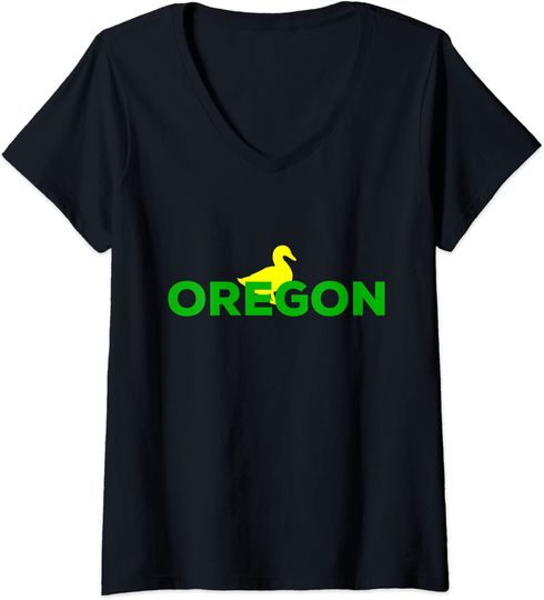 Womens Oregon Yellow Duck  T Shirt
