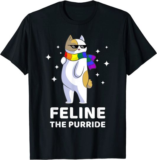 Feline The Purride LGBT Gay Cat T-Shirt