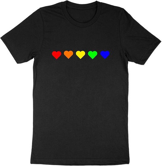 Rainbow Hearts Tee Unisex T-Shirt LGBT Equality Shirts
