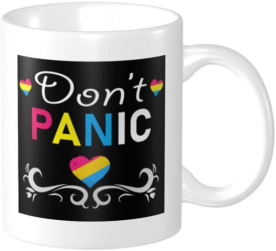 Don't Panic Pansexual Ceramic Coffee Novelty Mug