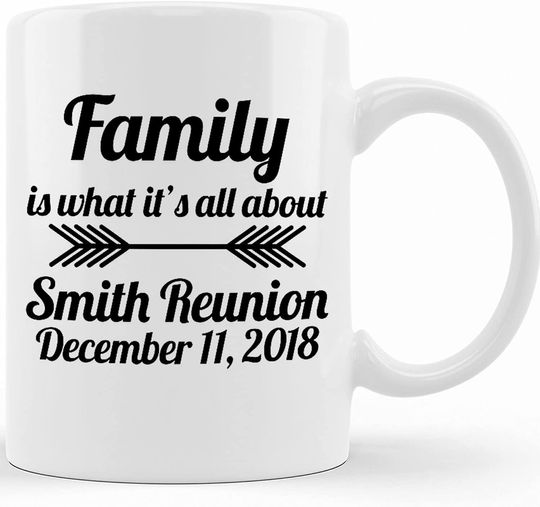 Personalized Custom Family Reunion Favors, Family Party, Ceramic Novelty Coffee Mugs 11oz