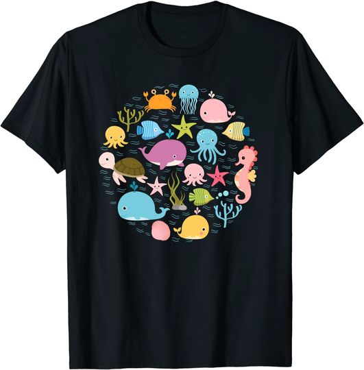 Sea Animal Cute Ocean Shirt With Fish For Summer T Shirt