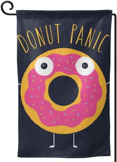 Donut Panic Garden Flag Double Sided Printing