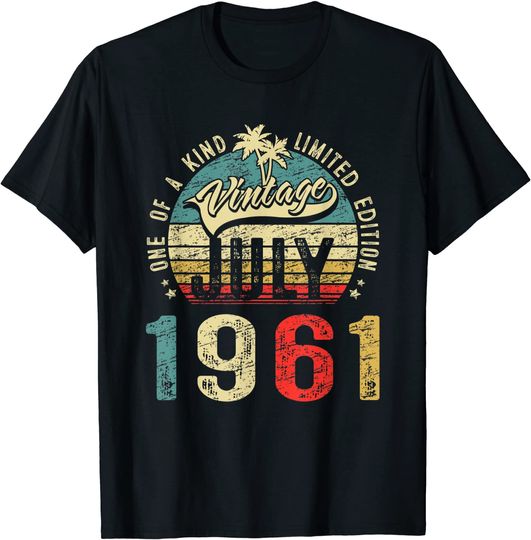 60th Vintage Birthday Vintage July 1961 T-Shirt