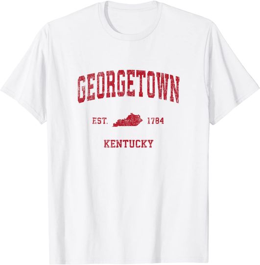 Georgetown Kentucky KY Vintage Sports Design Red Print T Shirt