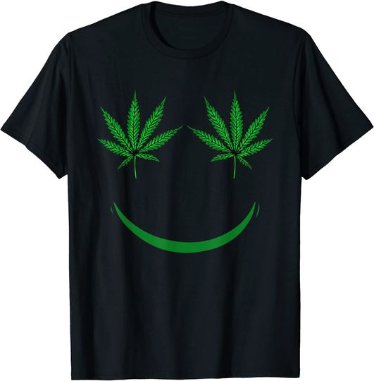Pot Leaf Smiley Face Weed T Shirt