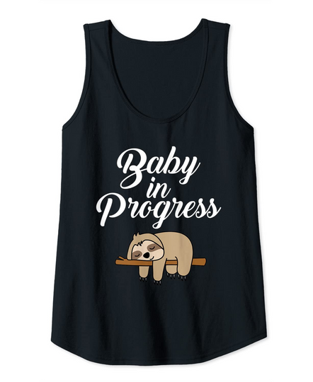 Womens Sloth Pregnancy Shirt Gift For Pregnant Woman Baby Belly Tank Top