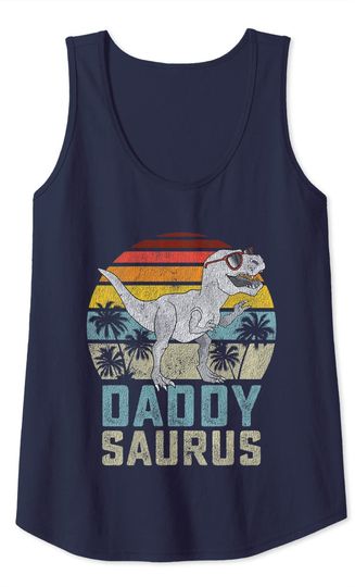 Daddysaurus T Rex Dinosaur Daddy Saurus Family Matching Tank Top
