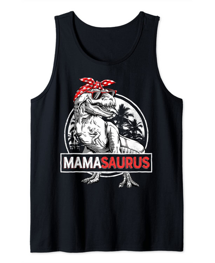 Mamasaurus T rex Dinosaur Mama Saurus Family Matching Tank Top