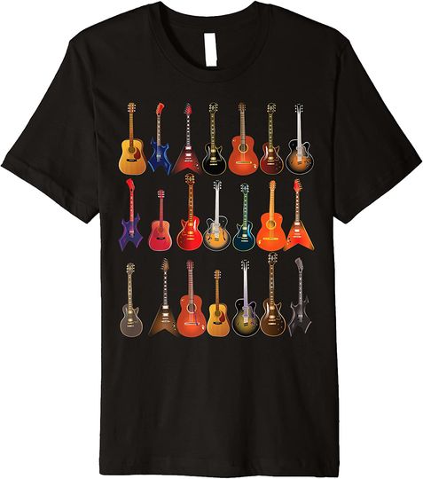 Cute Guitar Rock N Roll Musical Instruments T Shirt