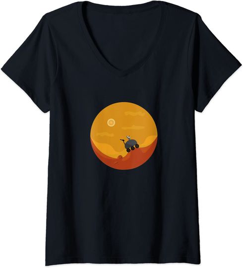 Womens Percy Rover Lands On Mars V-Neck T-Shirt