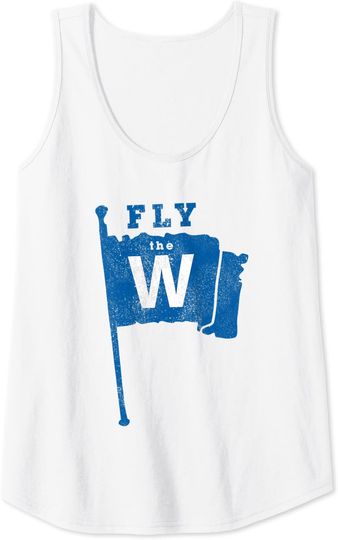 Fly The W Chicago Baseball Winning Flag Distressed Tank Top