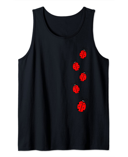 Lady Bug Red & Black Spotted Beetle Ladybird Tank Top