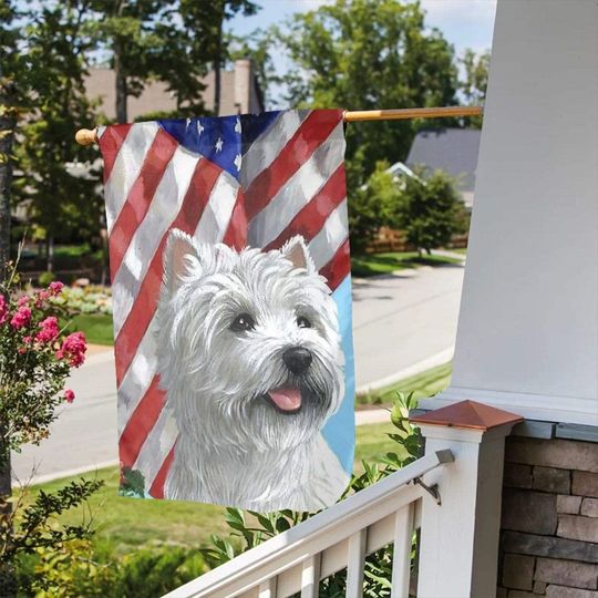 Highland White Terrier Garden Flag