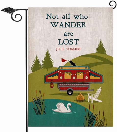 Personalized Not All Wanders Are Lost Garden Flag Custom Family Name