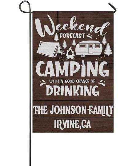 Personalized Weekend Forecast Garden Flag Custom Family Name