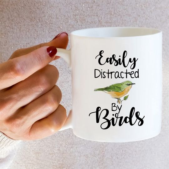 Easily Distracted by Birds Ceramic Novelty Coffee Mug