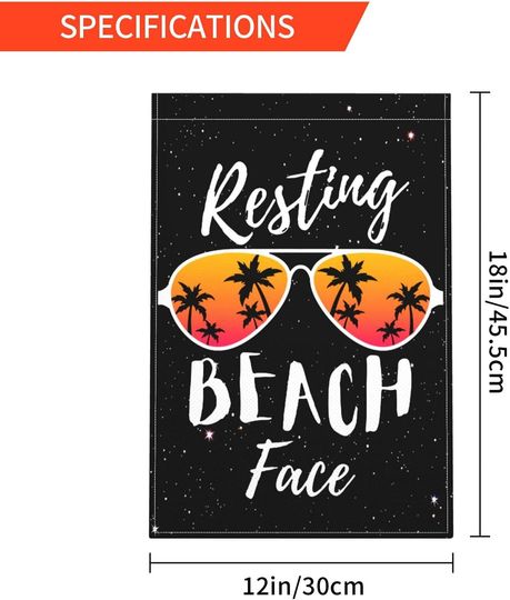 Resting Beach Face Garden Flag Palm Tree