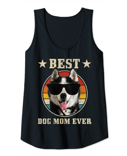 Siberian Husky Mom Sunglasses Vintage Husky Dog Lover Tank Top