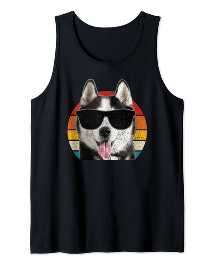 Siberian Husky Sunglasses Vintage Husky Dog Lover Tank Top