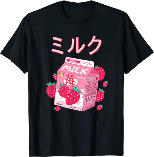 Japanese Kawaii Strawberry Milk Shirt Milk Shake T-Shirt