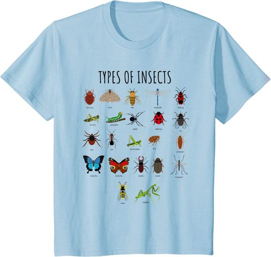Kids Types Of Insects Bug Identification Science T Shirt