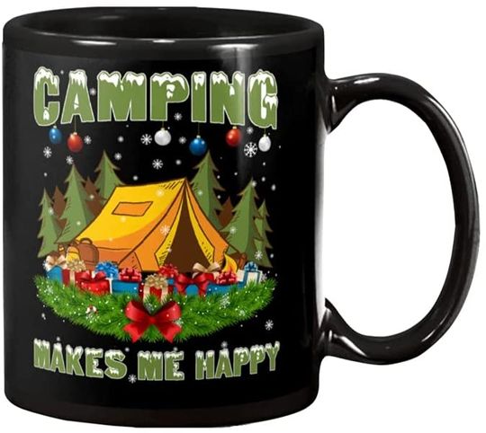 Camping Makes Me Happy Ceramic Novelty Coffee Tea Mug