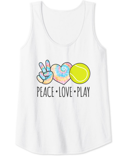 Womens Tie Dye Tennis For Teen Girls | Peace Love Play Tank Top