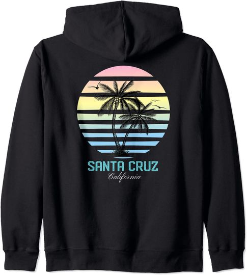 Santa Cruz California Vintage Pullover Hoodie Palm Tree