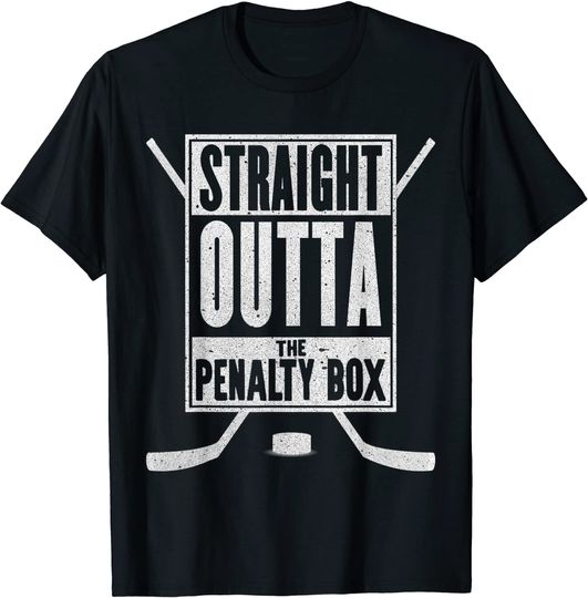 Straight Outta The Penalty Box T Shirt Funny Ice Hockey T Shirt