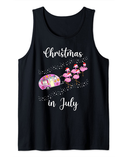 Christmas in July Tank Top Flamingo Pink