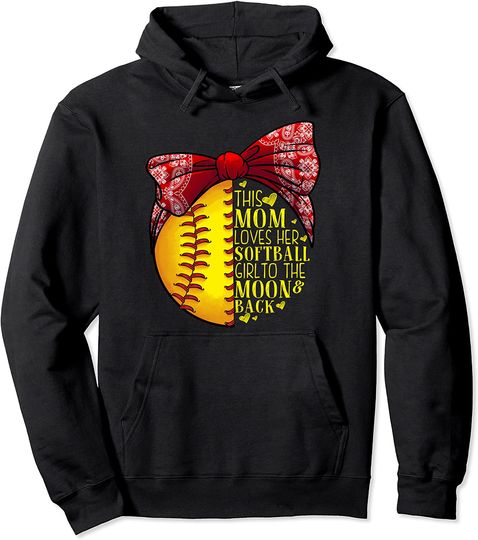 Softball Gift Mom Women Pitcher Catcher Lovers Pullover Hoodie