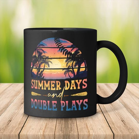 Summer days and double games baseball softball lover family mug
