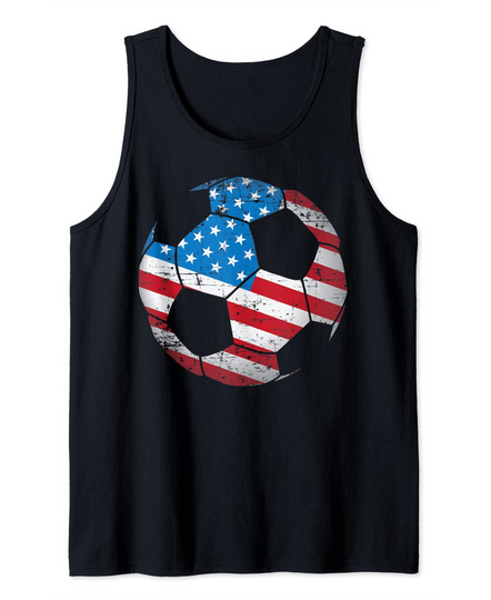 United States Soccer Ball Flag Jersey - USA Football Tank Top