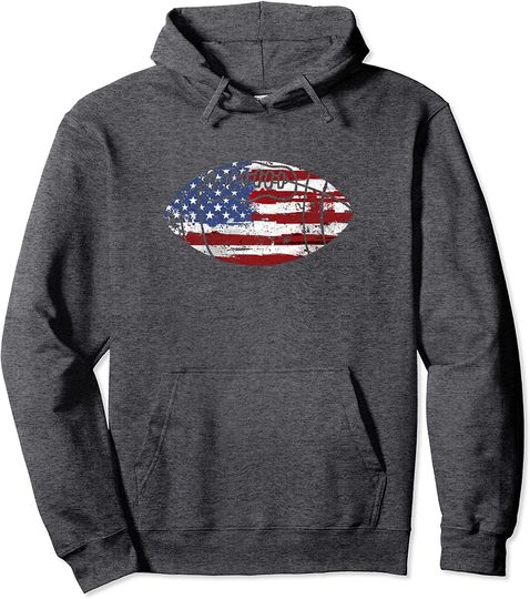 Football USA American Flag Gift Pullover Hoodie