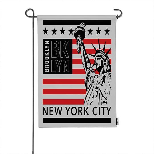 Brooklyn BKLYN New York Garden Flag American Statue Of Liberty