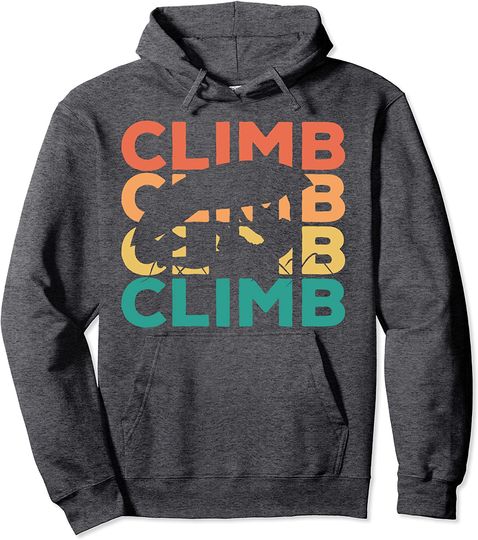 Retro Vintage Climbing Gift For Climbers Pullover Hoodie