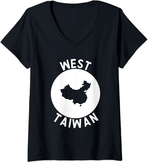Womens West Taiwan  China Map T Shirt
