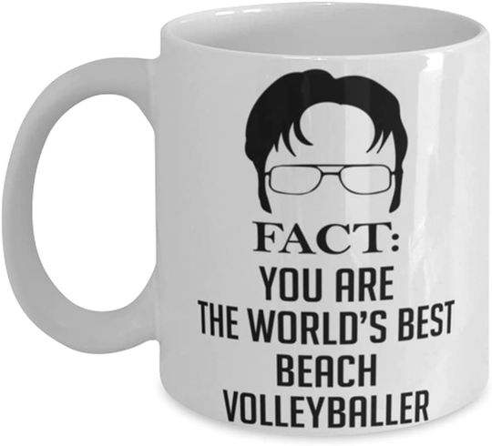 Beach Volleyball Mug Fact You Are The Worlds B3st Beach Volleyballer Coffee Cup White