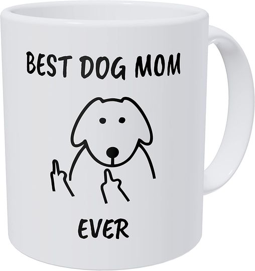 Wampumtuk Flipping Fingers Best Dog Mom Mug