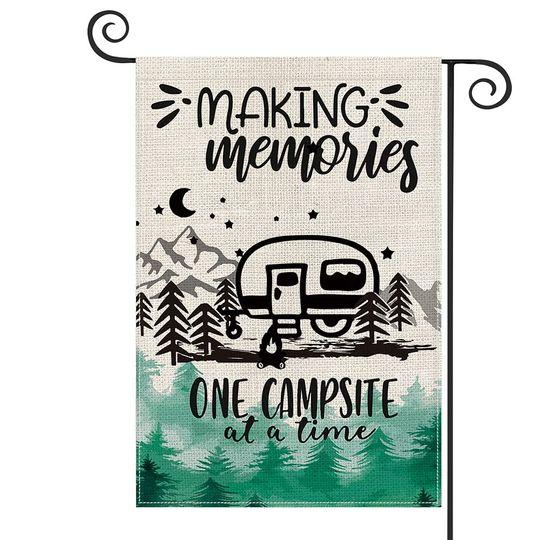 Making Memories One Campsite At A Time Garden Flag Night Scenery
