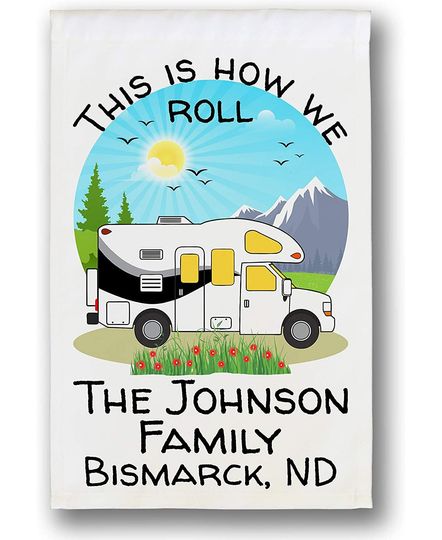 Personalized This Is How We Roll Garden Flag Custom Family Name Place