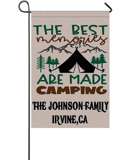 Personalized The Best Memories Are Made Camping Garden Flag Custom Family Name Place