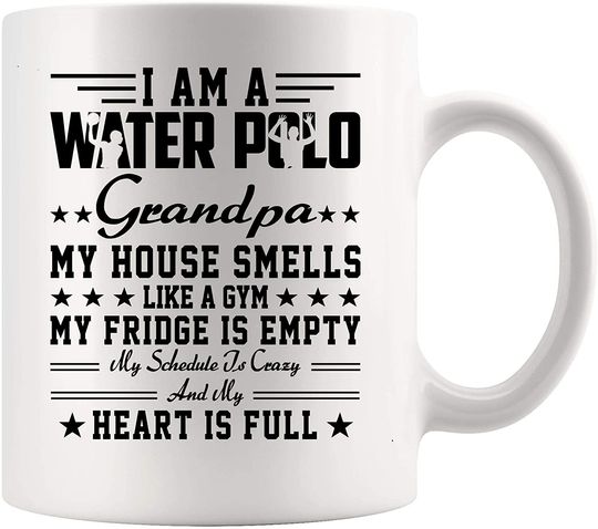 Water Polo Mug Cup - Water Polo Grandpa house gym crazy - Water Polo player swimmer Grandfather White Mugs Cups