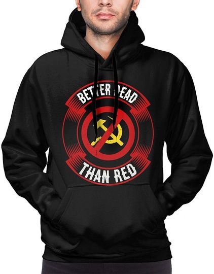 Better Dead Than Red Men'S Hoodie Long-Sleeve Tops Loose Sweatshirt With Pocket Pullover