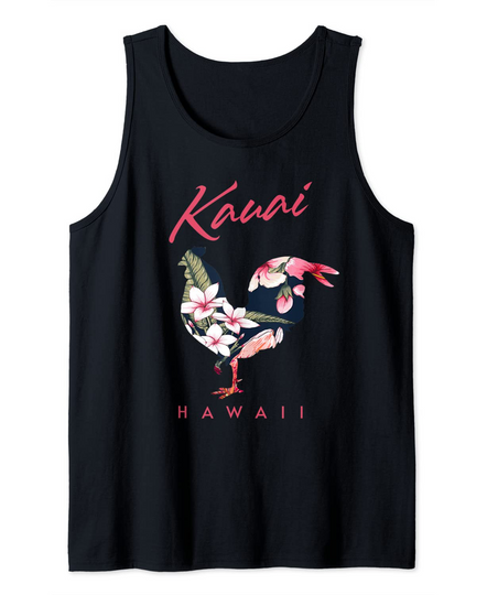 Kauai Hawaii Flower Hibiscus Chicken Lover Souvenir Tank Top